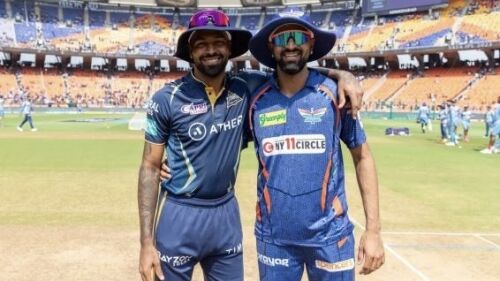 Gujarat Titans, led by Hardik Pandya, secured a massive 56-run victory against Lucknow Image